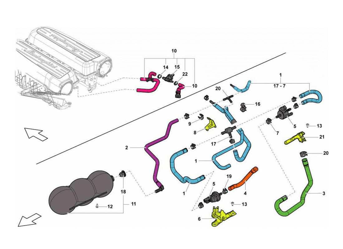 lamborghini gallardo lp560-4s update sistema de vacío diagrama de piezas