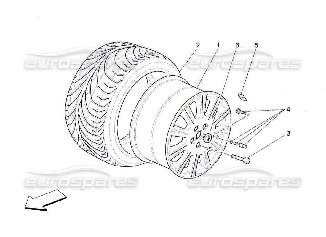 maserati qtp. (2010) 4.2 diagrama de piezas de ruedas y neumáticos