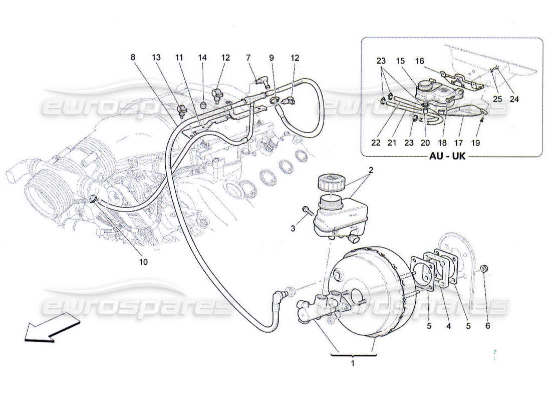 maserati qtp. (2010) 4.2 brake servo system diagrama de piezas