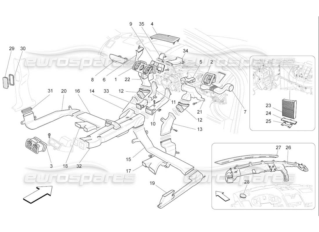 maserati qtp. (2007) 4.2 f1 unidad a c: diagrama de partes de difusión