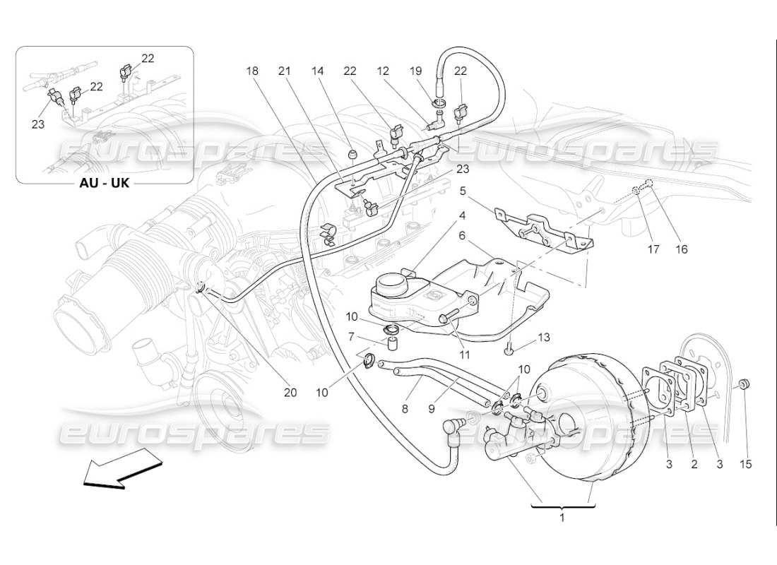 maserati qtp. (2007) 4.2 f1 brake servo system diagrama de piezas