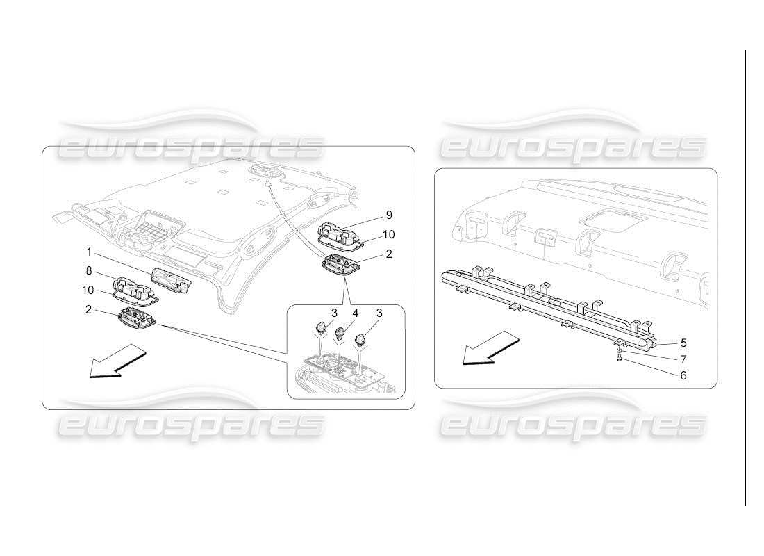 maserati qtp. (2007) 4.2 auto diagrama de piezas de dispositivos internos del vehículo
