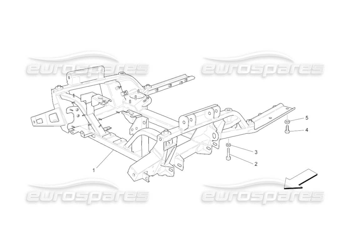 maserati grancabrio (2011) 4.7 diagrama de piezas del chasis delantero