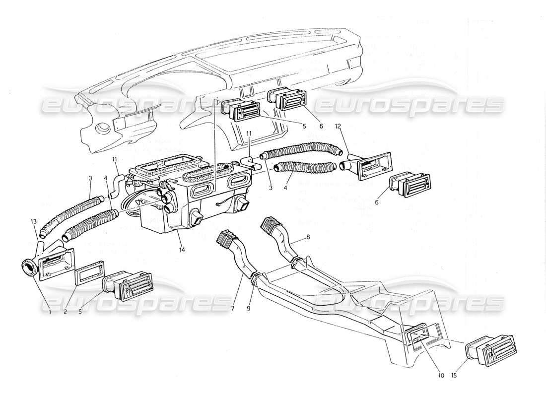 maserati 228 ventilación diagrama de piezas