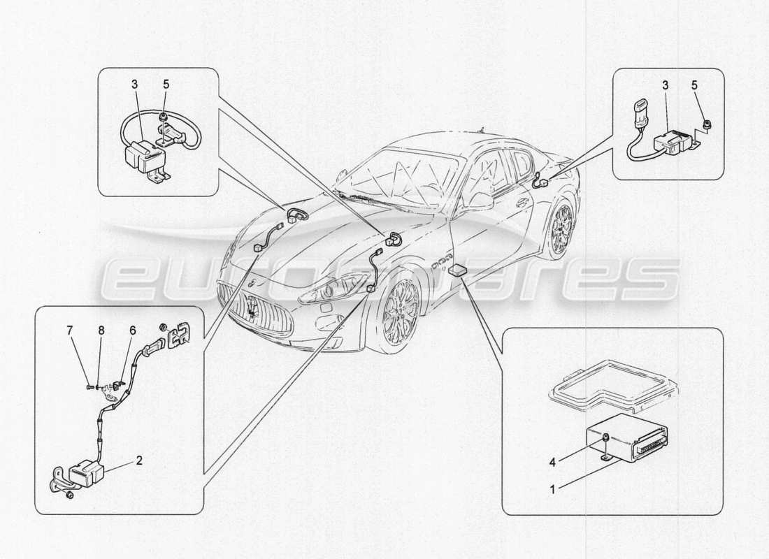 maserati granturismo special edition control electrónico (suspensión) diagrama de piezas