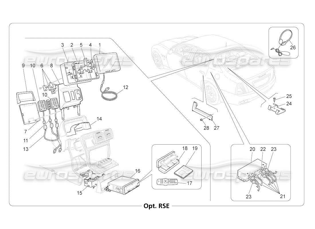 maserati qtp. (2010) 4.2 auto sistema de ti diagrama de piezas