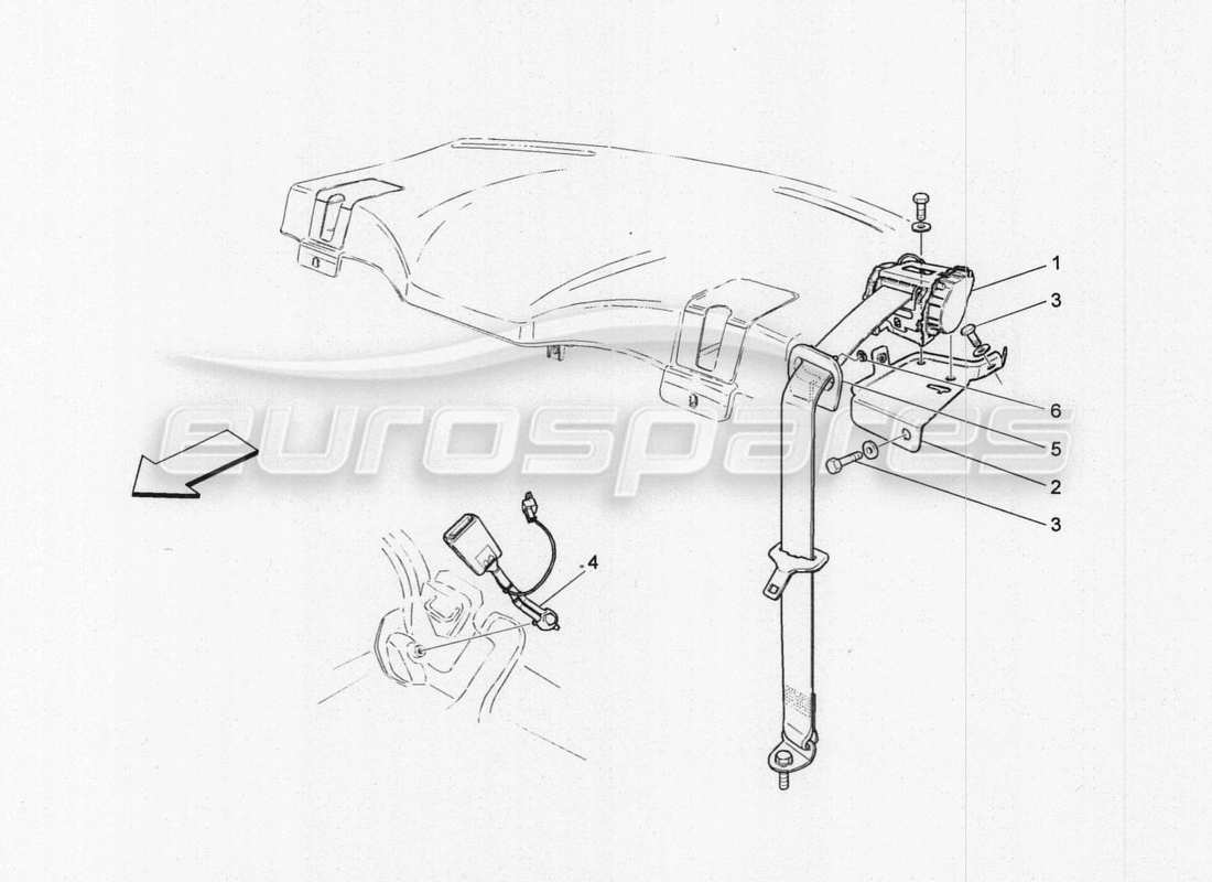 maserati granturismo special edition cinturones de seguridad traseros diagrama de piezas
