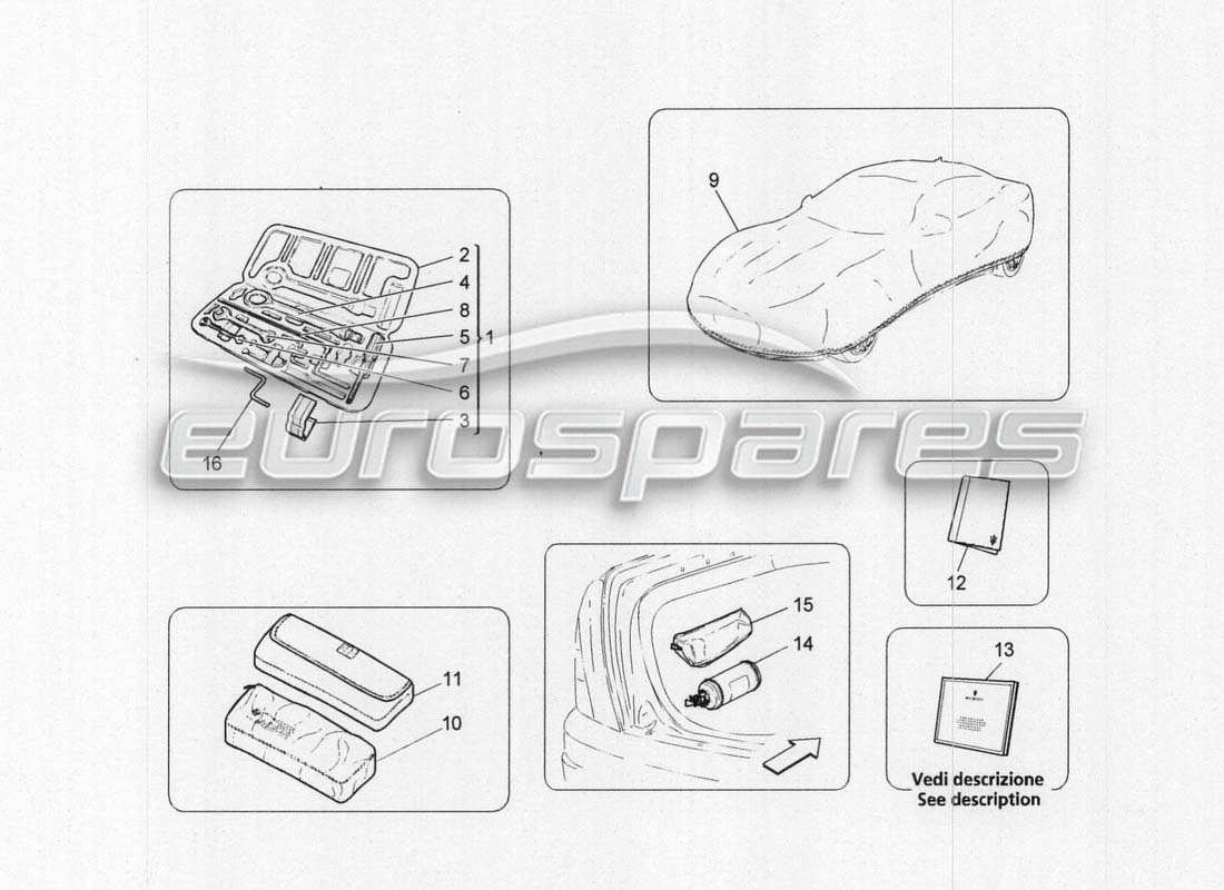 maserati grancabrio mc centenario equipamiento estandar diagrama de piezas