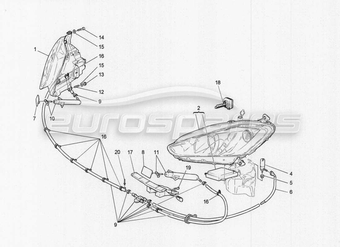 maserati granturismo special edition grupos de faros diagrama de piezas