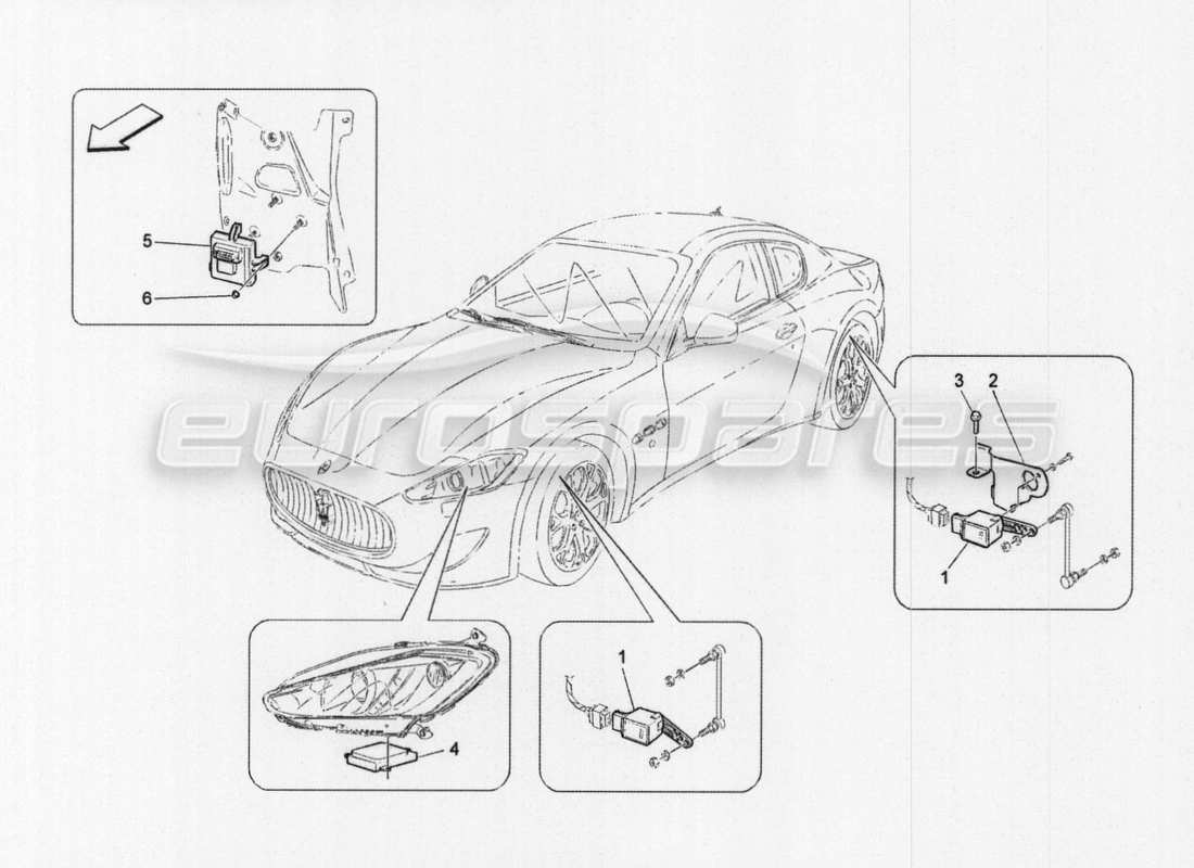 maserati granturismo special edition control del sistema de iluminación diagrama de piezas