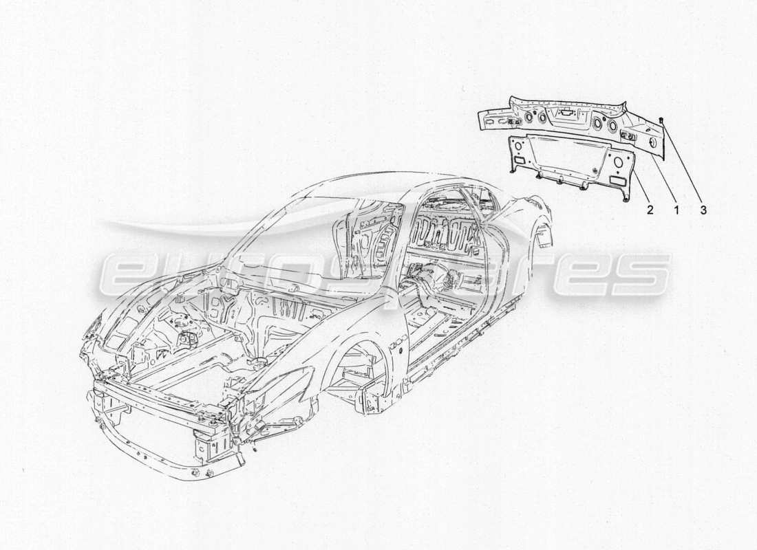 maserati granturismo special edition carrocería y paneles exteriores traseros diagrama de piezas