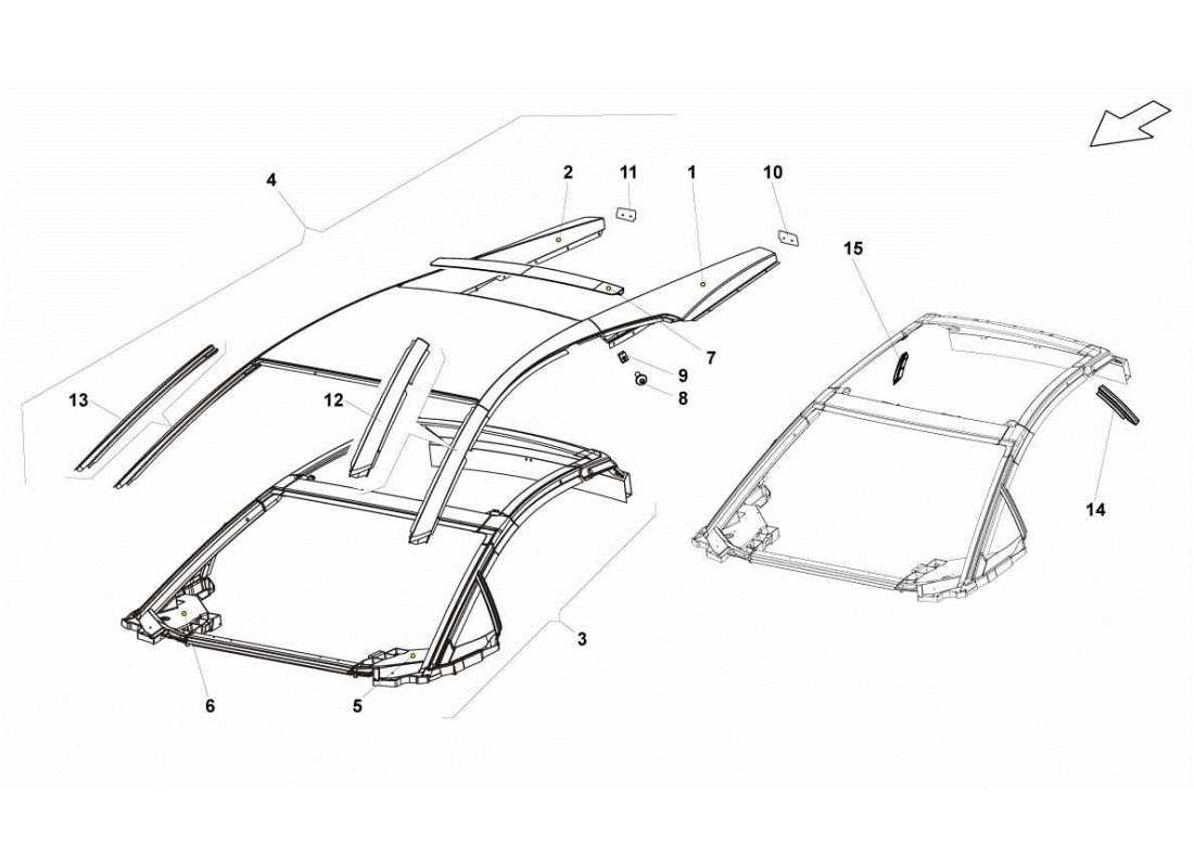lamborghini gallardo sts ii sc panel de techo diagrama de piezas