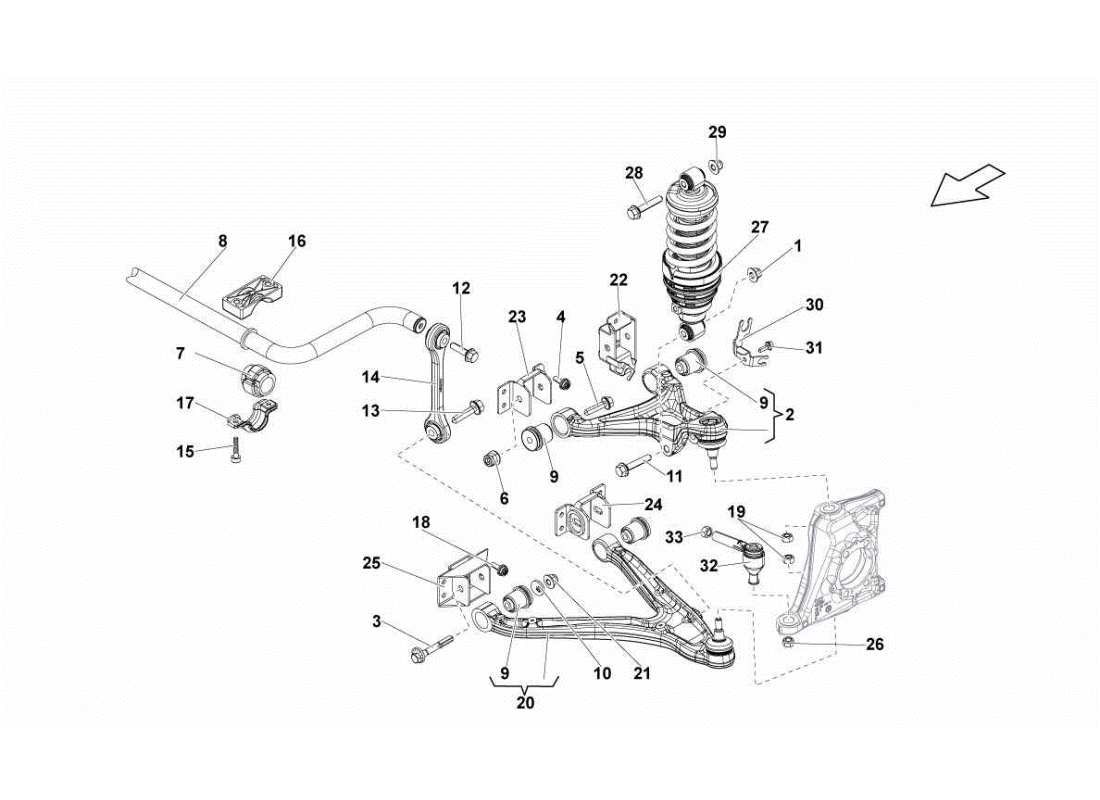lamborghini gallardo sts ii sc brazos delanteros diagrama de piezas