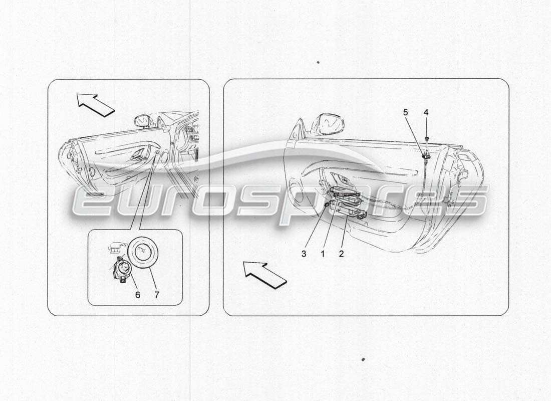 maserati grancabrio mc centenario diagrama de piezas del equipo de puerta