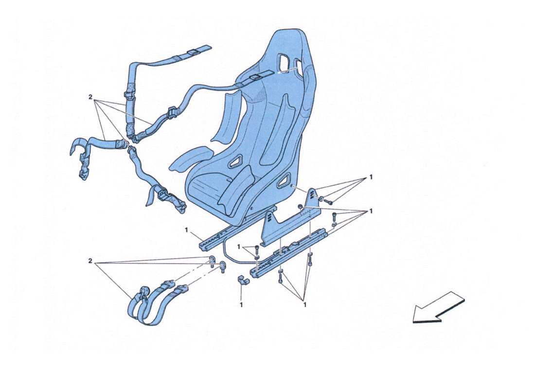 ferrari 458 challenge asiento de carreras diagrama de piezas