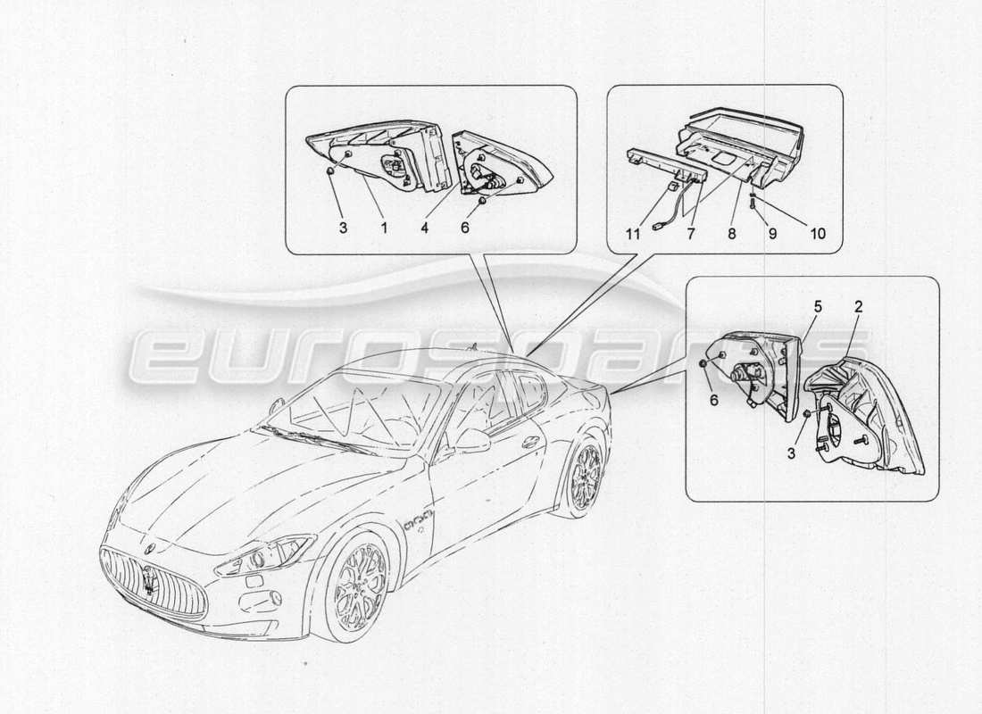 maserati granturismo special edition grupos de luces traseras diagrama de piezas