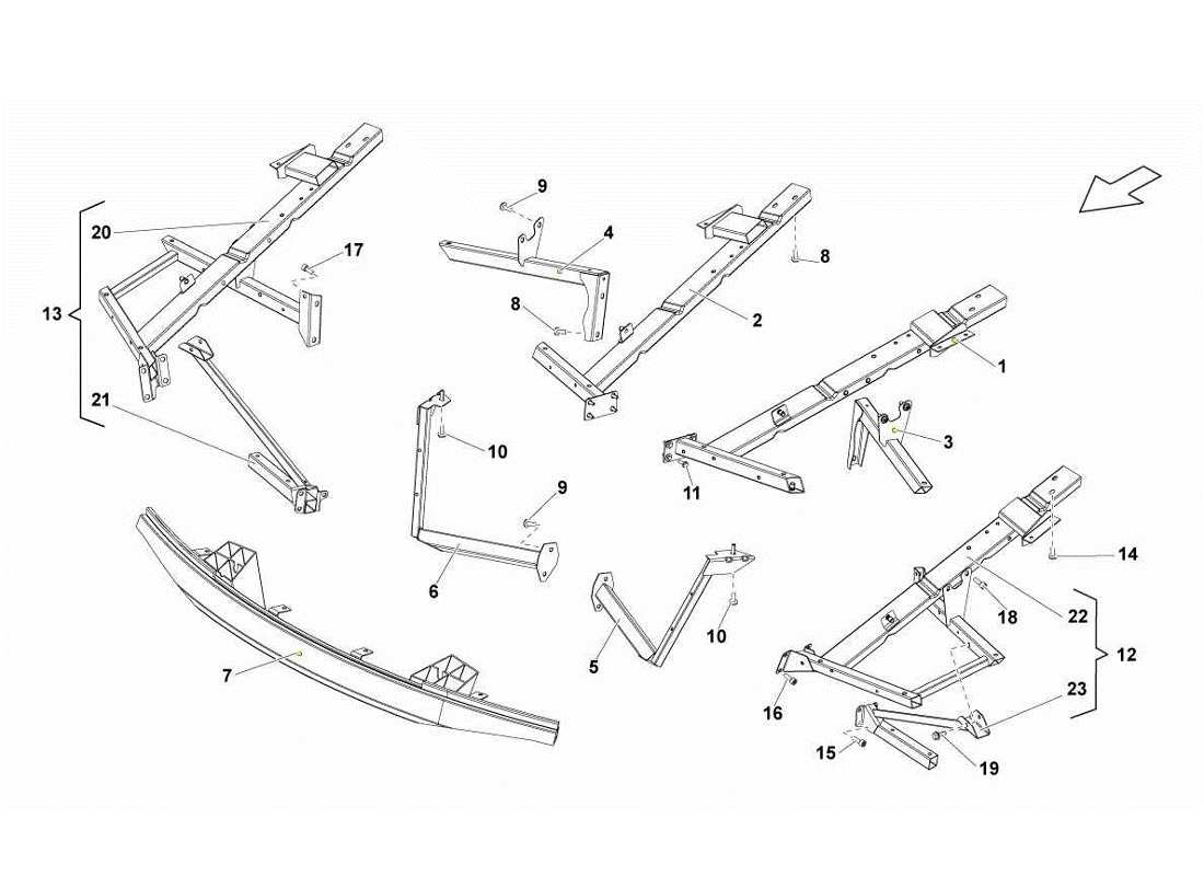 lamborghini gallardo lp560-4s update accesorios del marco frontal diagrama de piezas