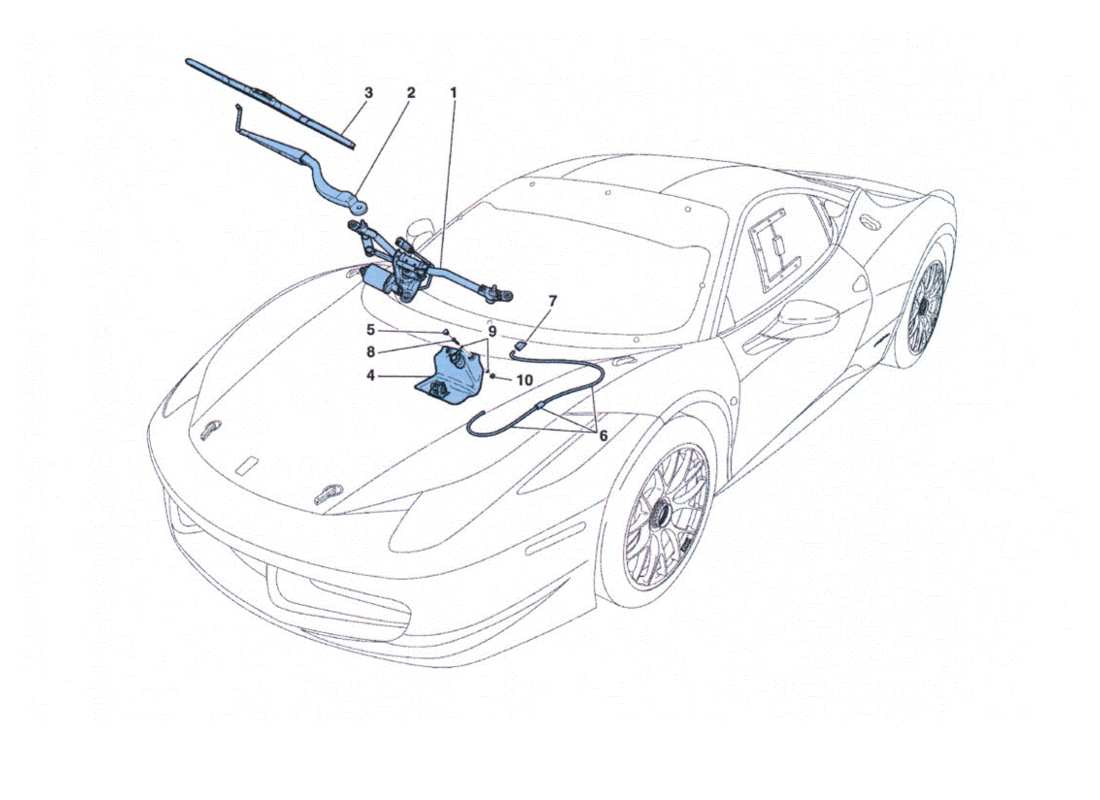 ferrari 458 challenge limpiaparabrisas diagrama de piezas