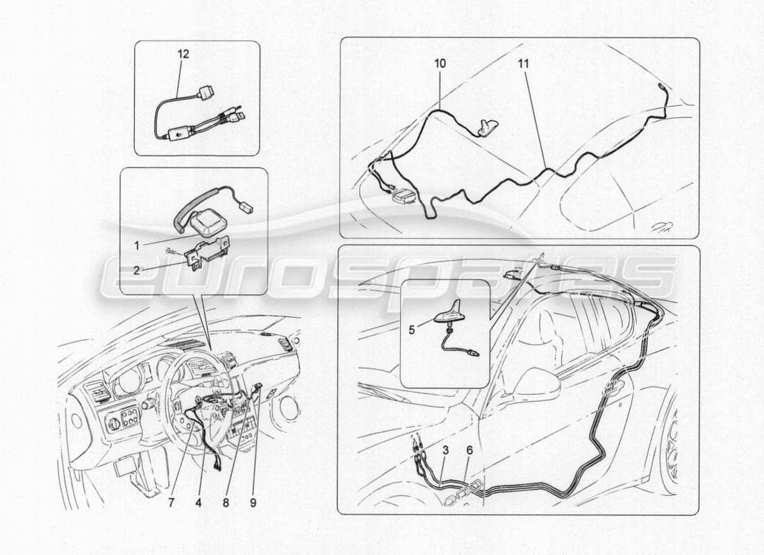 maserati granturismo special edition sistema de recepción y conexión diagrama de piezas