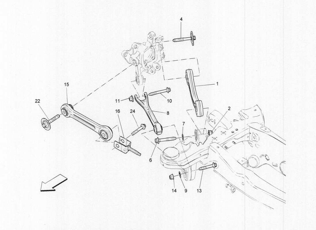 maserati qtp. v6 3.0 tds 275bhp 2017 diagrama de piezas de la suspensión trasera