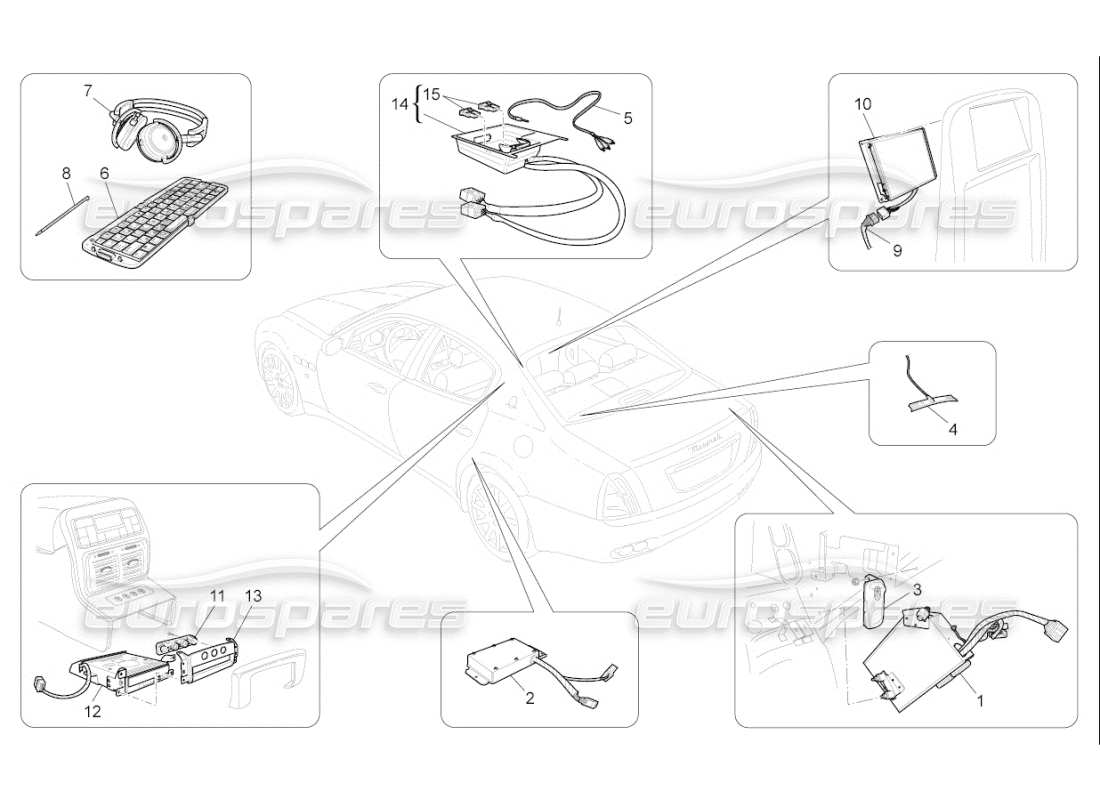 maserati qtp. (2008) 4.2 auto sistema de ti diagrama de piezas