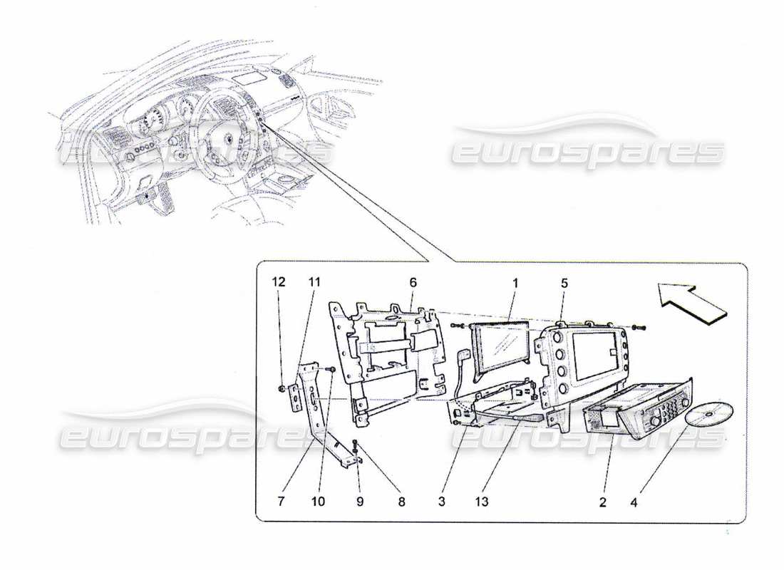 maserati qtp. (2010) 4.7 sistema de ti diagrama de piezas