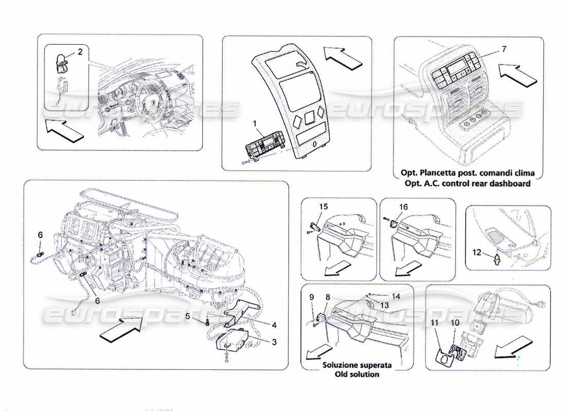 maserati qtp. (2010) 4.7 unidad a c: diagrama de piezas de control electrónico