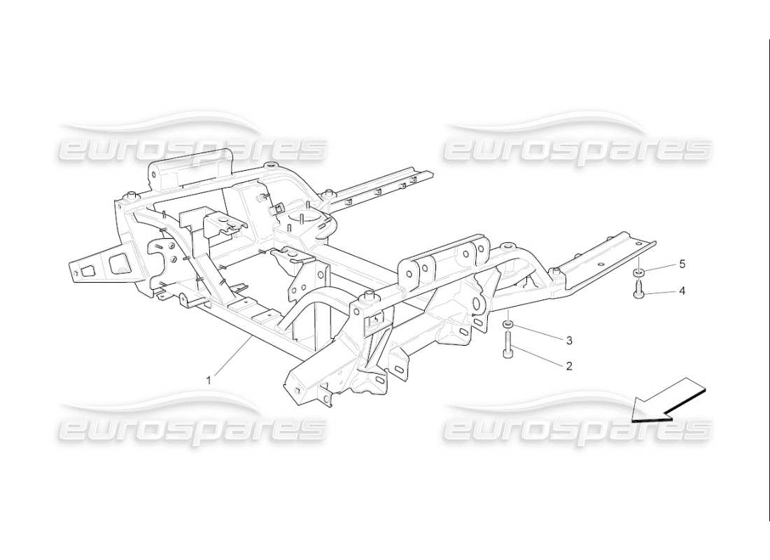 maserati qtp. (2009) 4.7 auto diagrama de piezas del chasis delantero