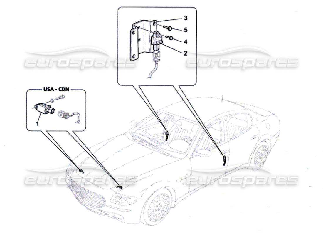 maserati qtp. (2010) 4.7 sensores de accidente diagrama de piezas