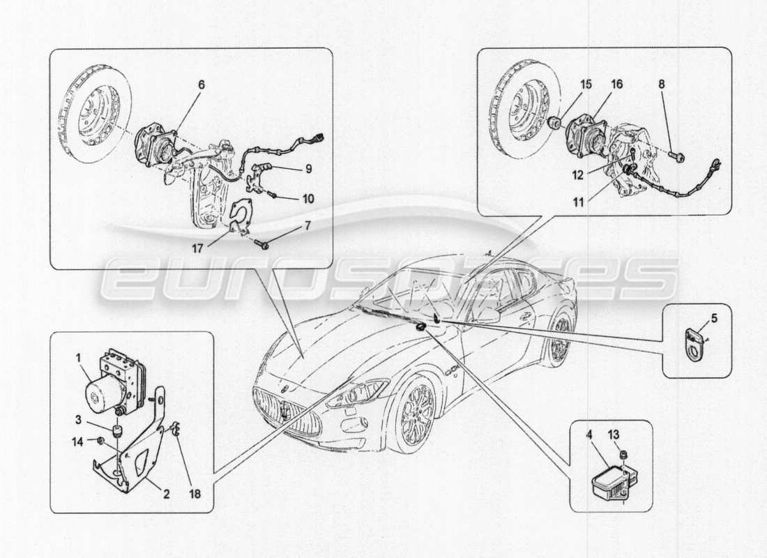 maserati granturismo special edition diagrama de piezas de los sistemas de control de frenado