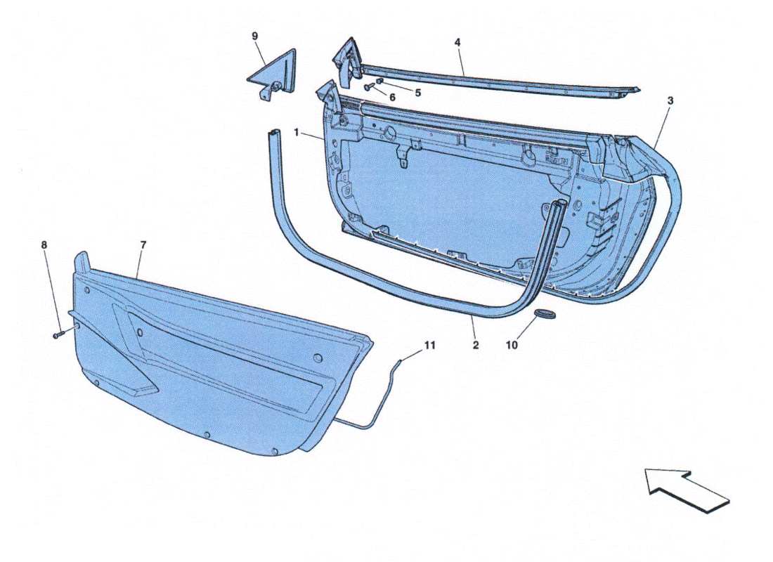 ferrari 458 challenge puerta - ossatura e rivestimenti diagrama de piezas