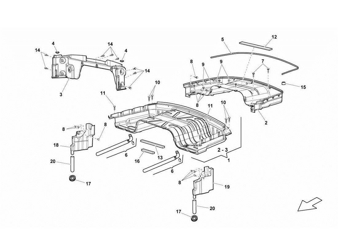 lamborghini gallardo lp570-4s perform parte superior plegable diagrama de piezas