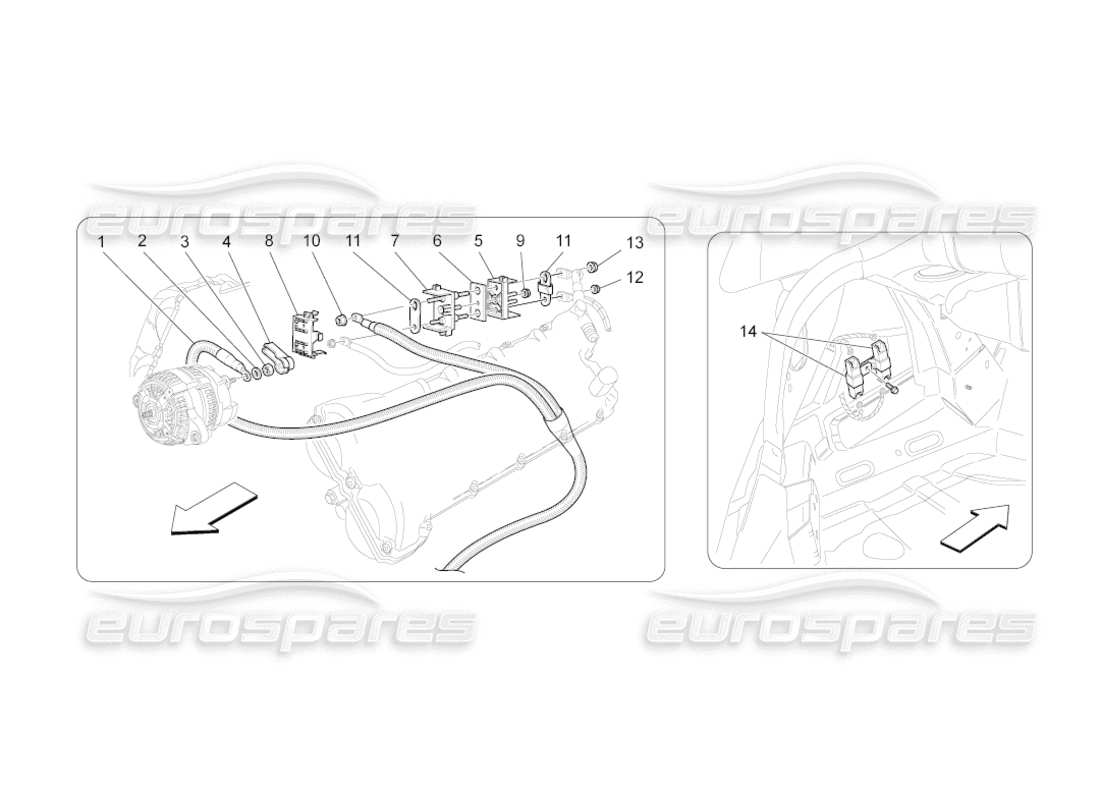 maserati grancabrio (2011) 4.7 cableado principal diagrama de piezas