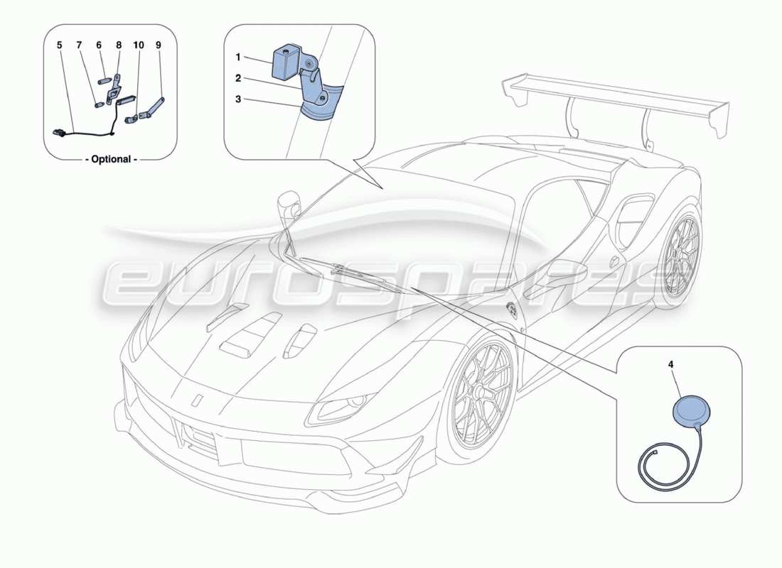 ferrari 488 challenge diagrama de pieza aérea
