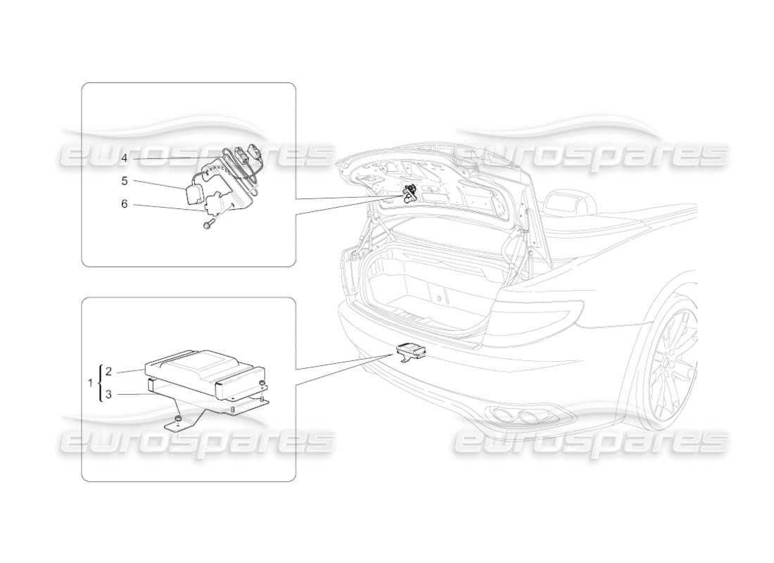 maserati grancabrio (2011) 4.7 diagrama de piezas del sistema de alarma e inmovilizador