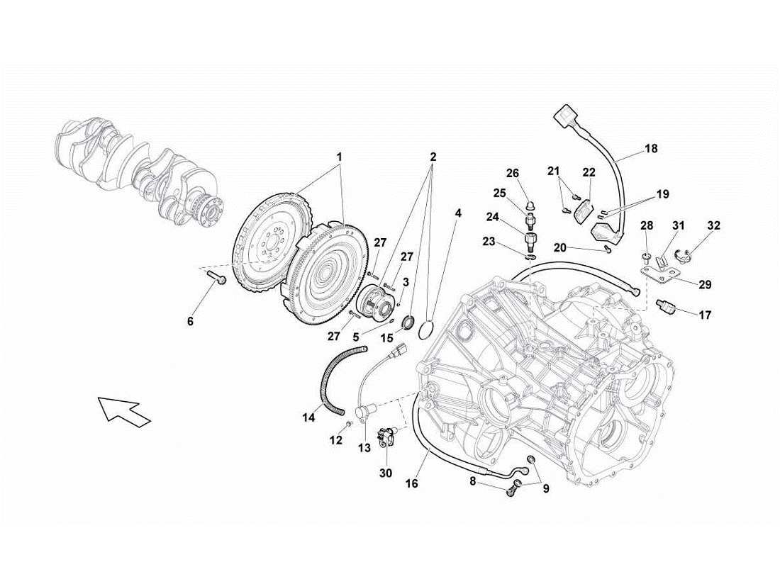 lamborghini gallardo lp560-4s update embrague (e-engranaje) diagrama de piezas