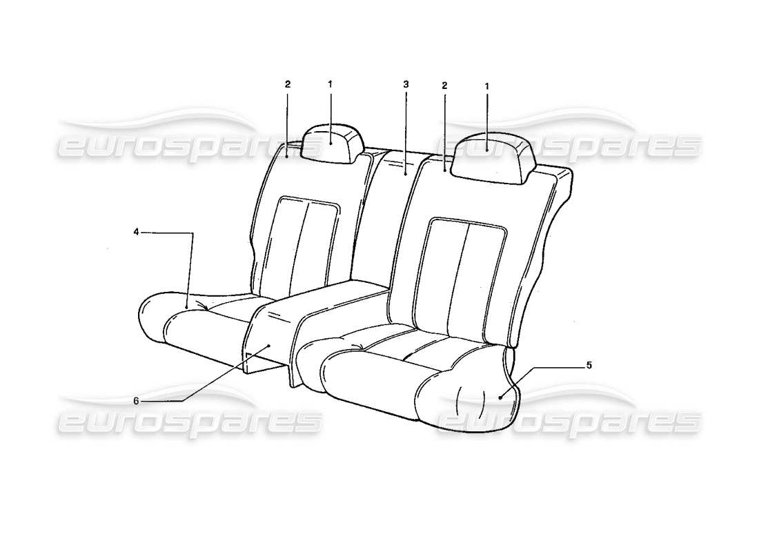 ferrari 412 (coachwork) asientos traseros (variaciones) diagrama de piezas