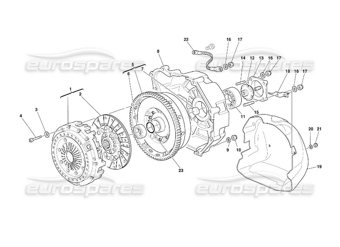 ferrari 355 (5.2 motronic) diagrama de piezas del embrague