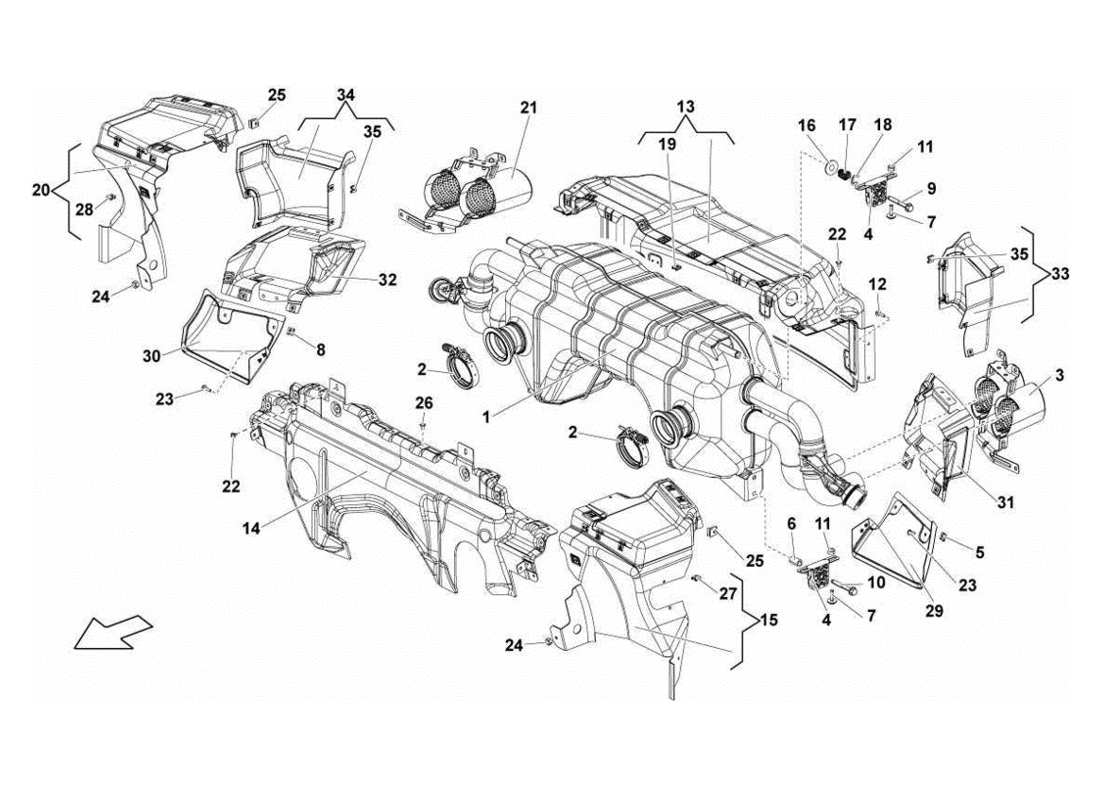 lamborghini gallardo lp560-4s update diagrama de piezas del sistema de escape