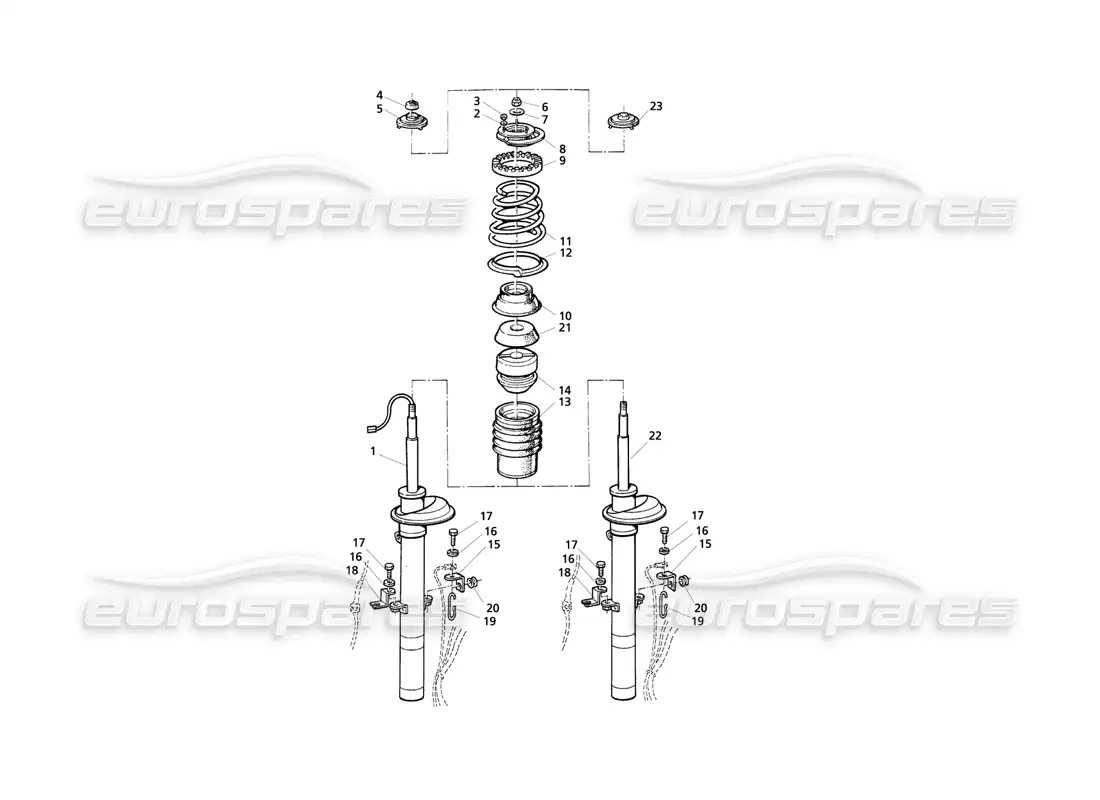 maserati qtp v8 evoluzione amortiguador delantero diagrama de piezas