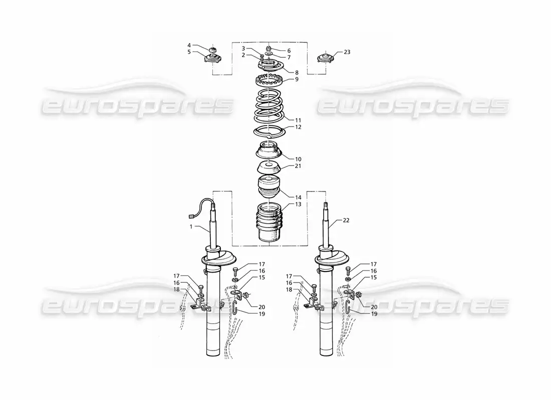 maserati qtp v6 (1996) amortiguador delantero diagrama de piezas