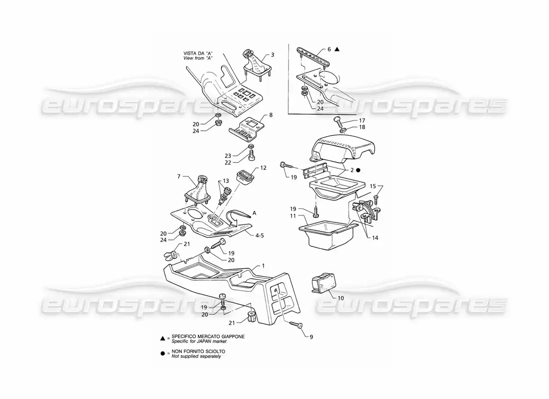 maserati qtp v8 (1998) diagrama de piezas de la consola