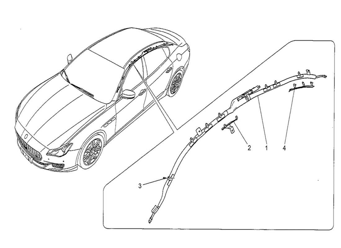 maserati qtp. v8 3.8 530bhp 2014 diagrama de piezas del sistema de bolsa de ventana