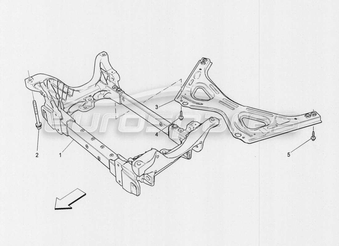 maserati qtp. v8 3.8 530bhp auto 2015 diagrama de piezas del chasis delantero