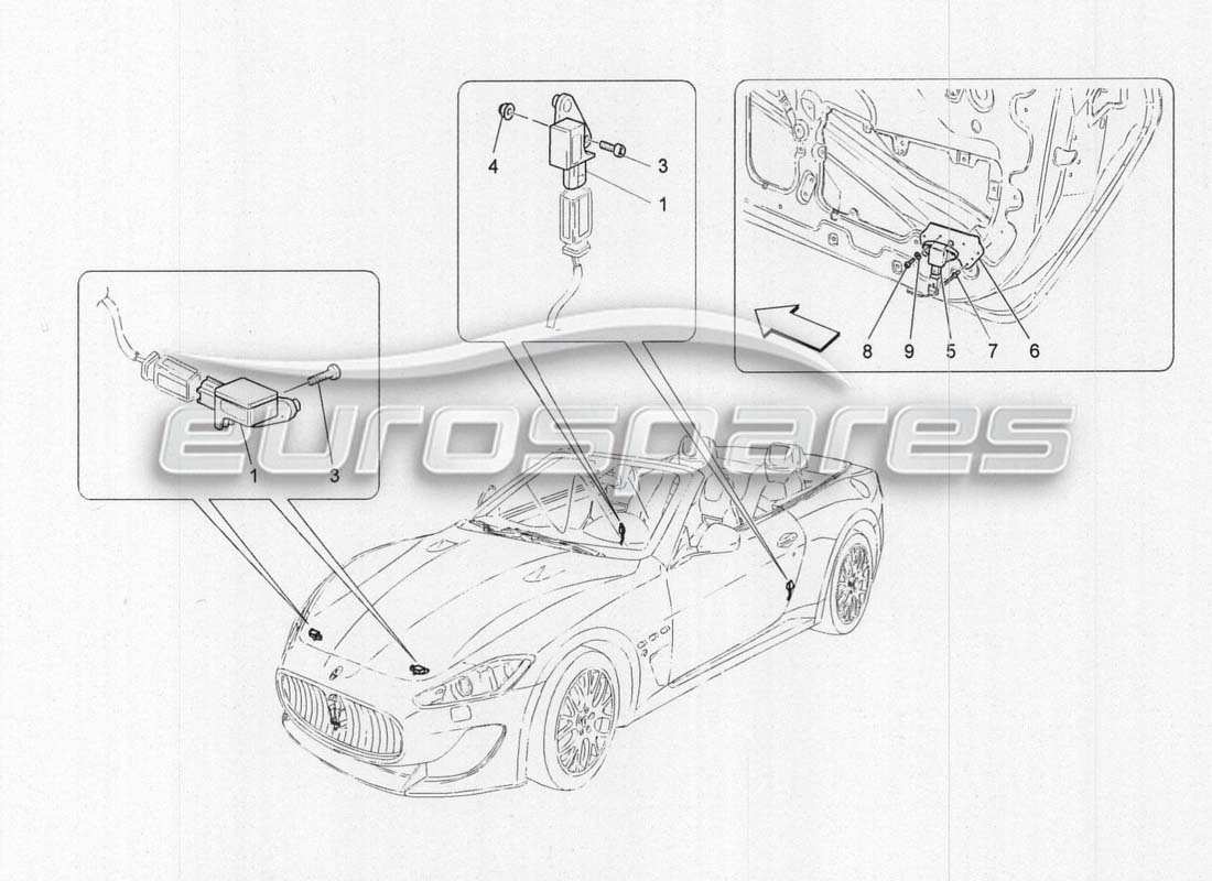 maserati grancabrio mc centenario diagrama de piezas de los sensores de impacto
