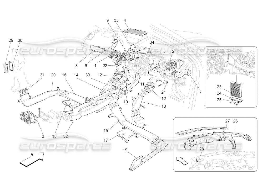 maserati qtp. (2010) 4.2 auto unidad a c: diagrama de partes de difusión