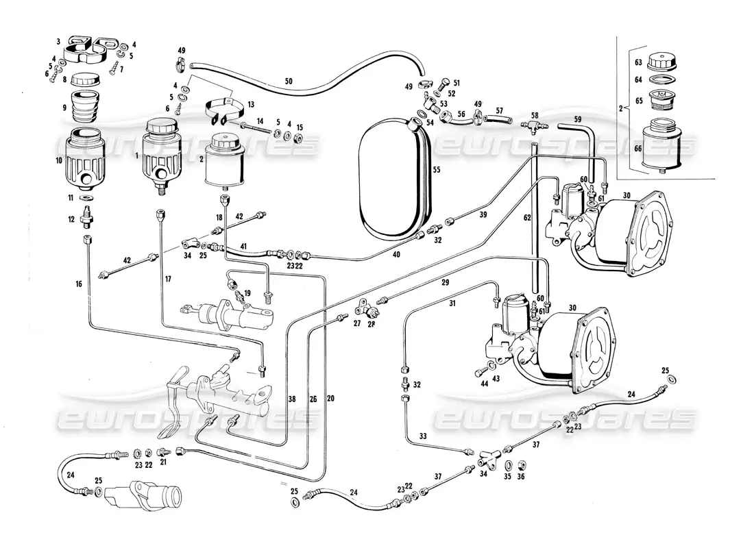 maserati ghibli 4.7 / 4.9 control de freno diagrama de piezas