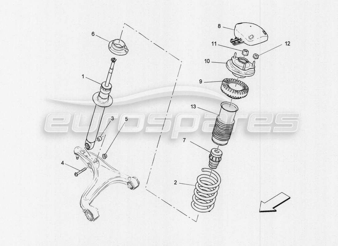 maserati qtp. v8 3.8 530bhp auto 2015 diagrama de piezas de los dispositivos amortiguadores delanteros