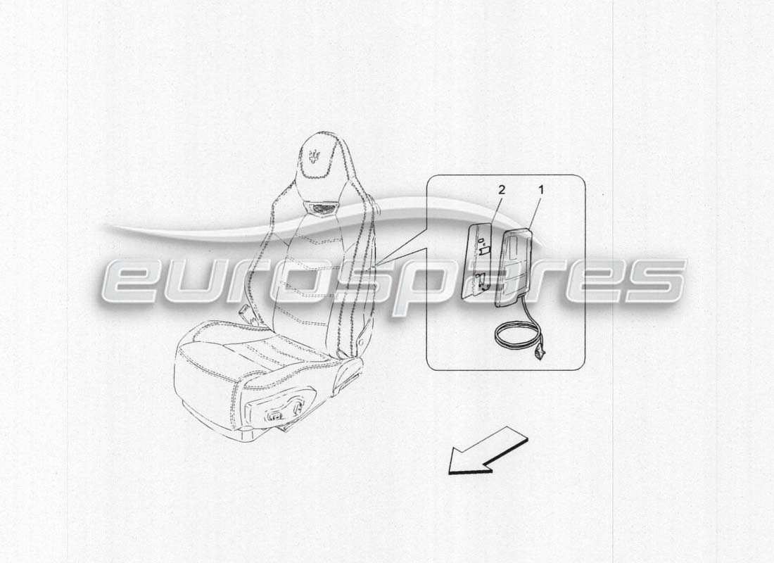 maserati grancabrio mc centenario diagrama de piezas del sistema de bolsas laterales delanteras