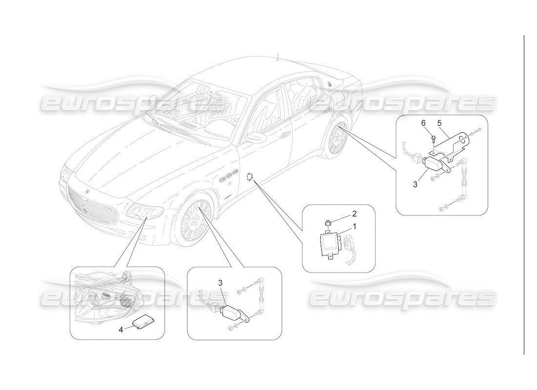 maserati qtp. (2007) 4.2 auto diagrama de piezas de control del sistema de iluminación